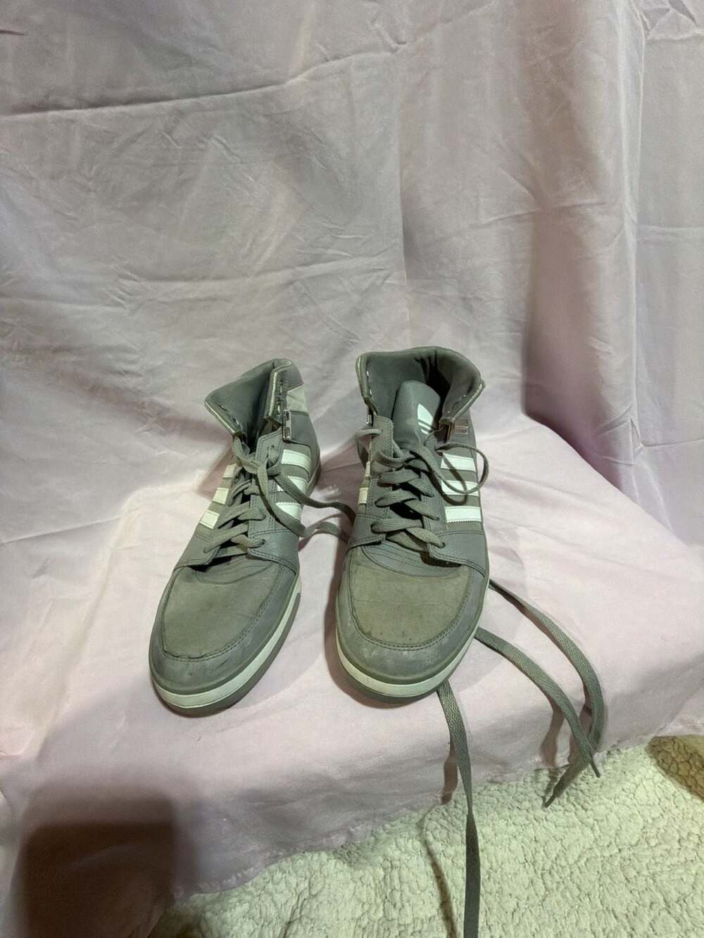 Adidas Hard Court High Top Sneakers Grey White